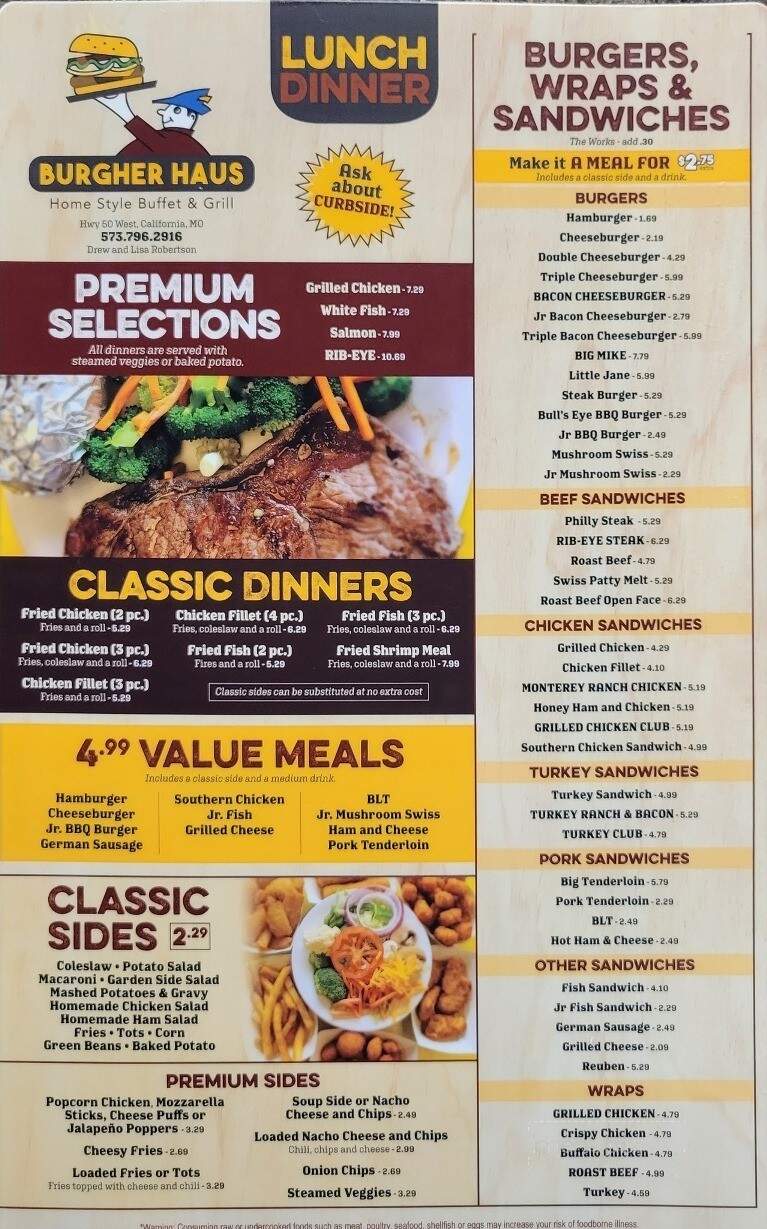 Burgher Haus - California, MO menu_pic