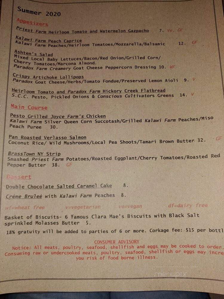 Ashten's Restaurant - Southern Pines, NC menu_pic