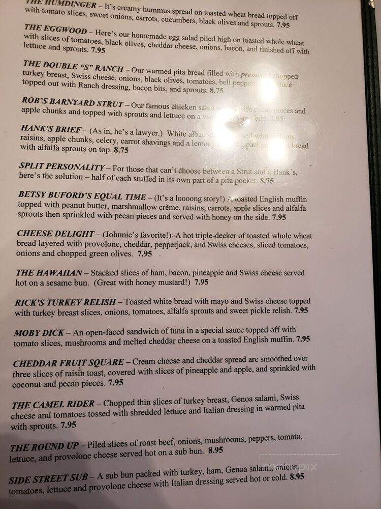 Side Street Restaurant - Raleigh, NC menu_pic