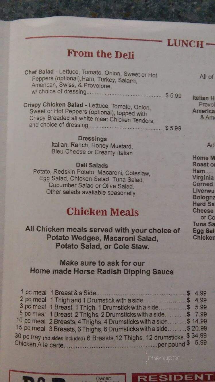 John's General Store - Hawley, PA menu_pic