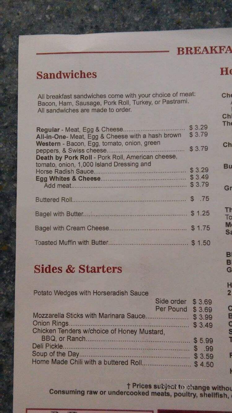 John's General Store - Hawley, PA menu_pic