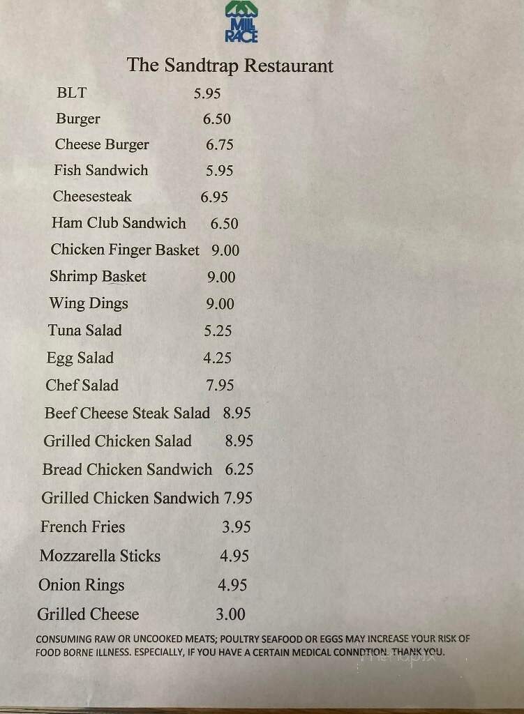 Mill Race Golf & Camping Resrt - Benton, PA menu_pic