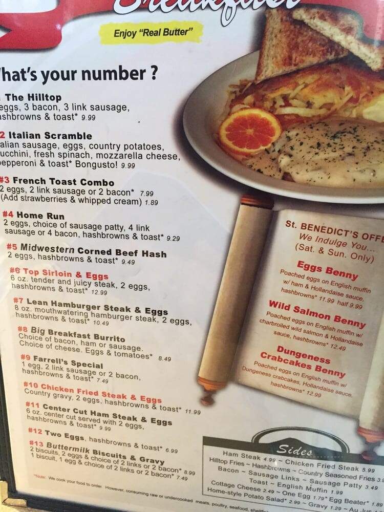 Hilltop Restaurant - Bellingham, WA menu_pic