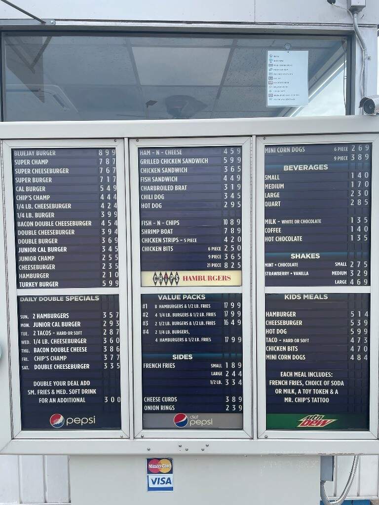 Chip's Hamburgers - Merrill, WI menu_pic