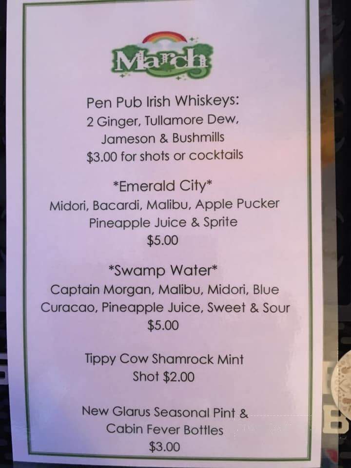 Peninsula Pub - Baileys Harbor, WI menu_pic