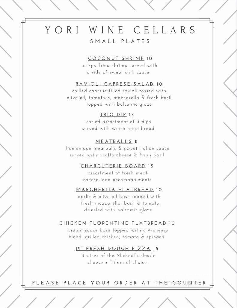 Yori Wine Cellars - North East, PA menu_pic