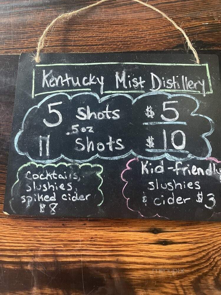 Kentucky Mist Distillery - Myrtle Beach, SC menu_pic
