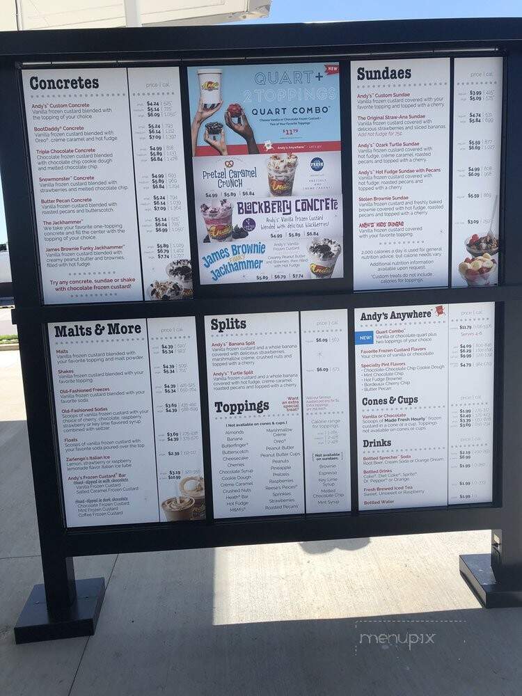 Andy's Frozen Custard - Greer, SC menu_pic