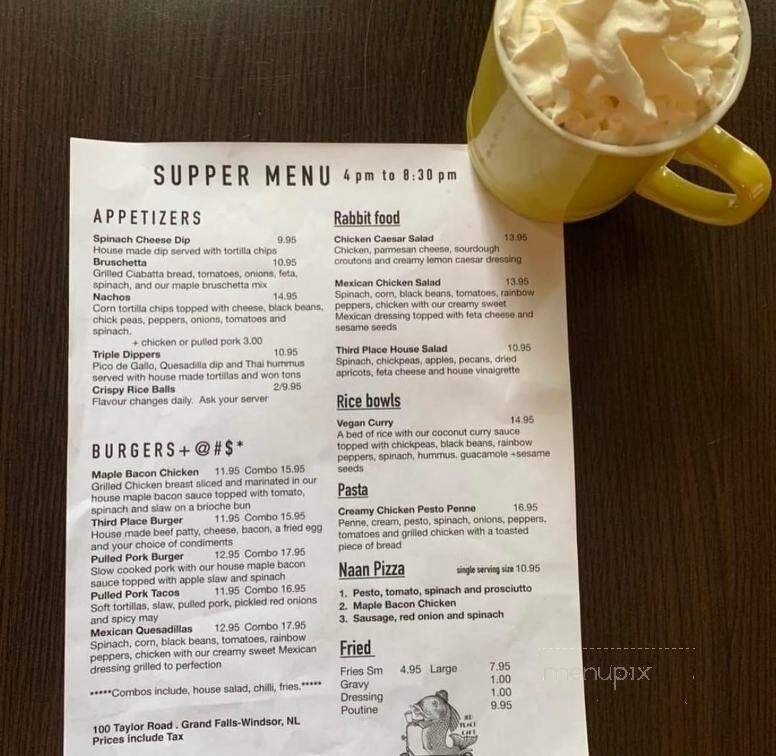 The Third Place - Grand Falls-Windsor, NL menu_pic
