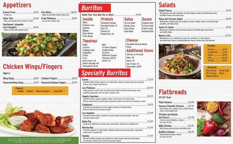 Saxonville Burrito Company - Framingham, MA menu_pic