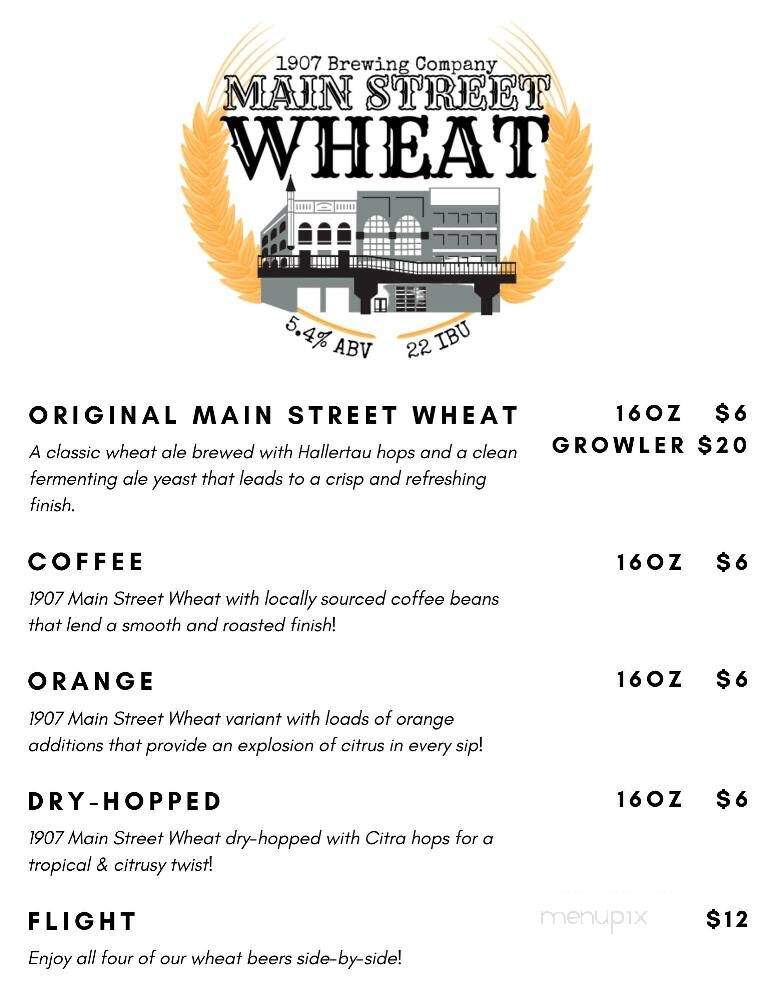 1907 Brewing Company - Morristown, TN menu_pic