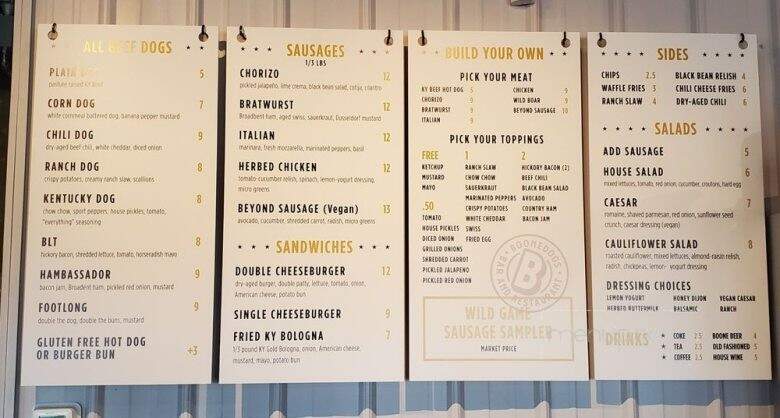 Boonedogs - Lexington, KY menu_pic