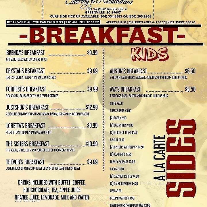Justshon's Catering and Restaurant - Greenville, SC menu_pic