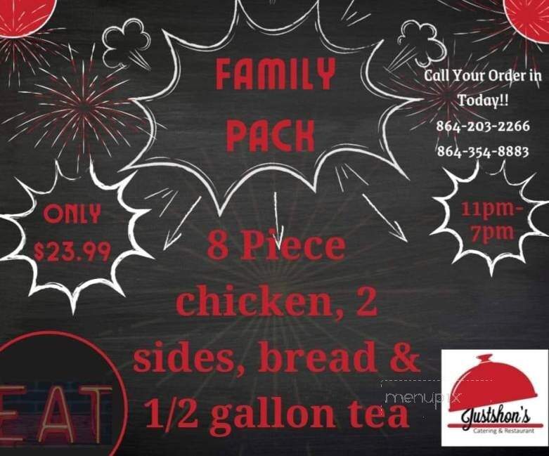 Justshon's Catering and Restaurant - Greenville, SC menu_pic
