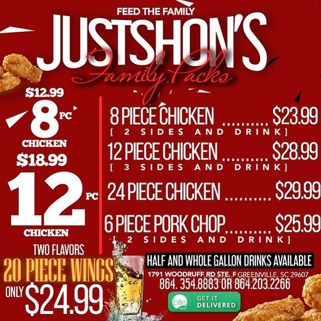 Justshon's Catering and Restaurant - Greenville, SC menu_pic
