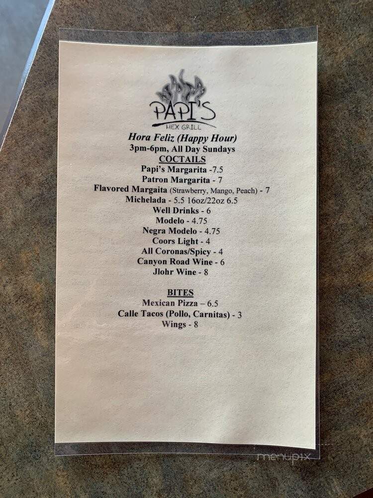 Papi's Mex Grill - Madera, CA menu_pic