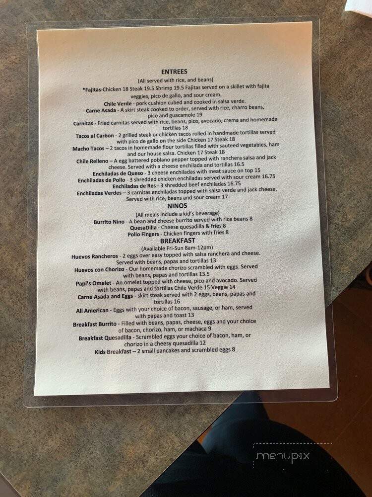 Papi's Mex Grill - Madera, CA menu_pic