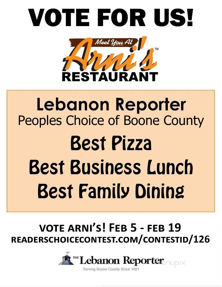 Arni's Of Lebanon - Lebanon, IN menu_pic