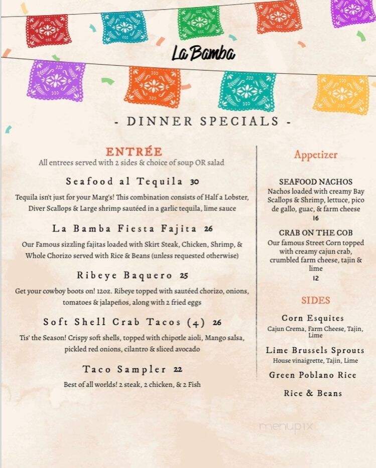 La Bamba - Long Beach Township, NJ menu_pic