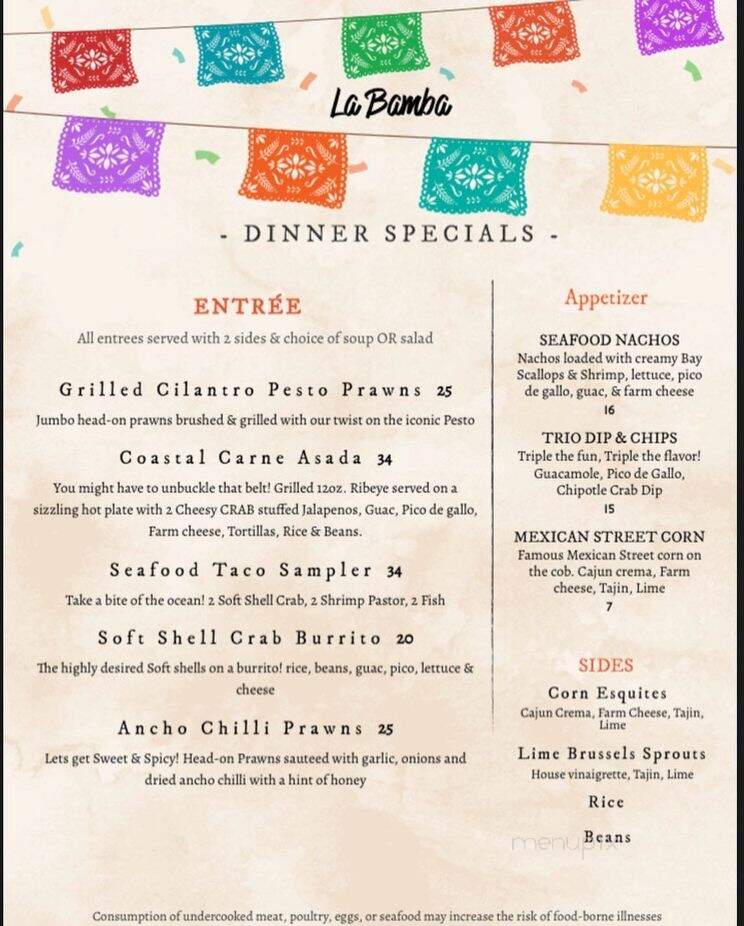 La Bamba - Long Beach Township, NJ menu_pic