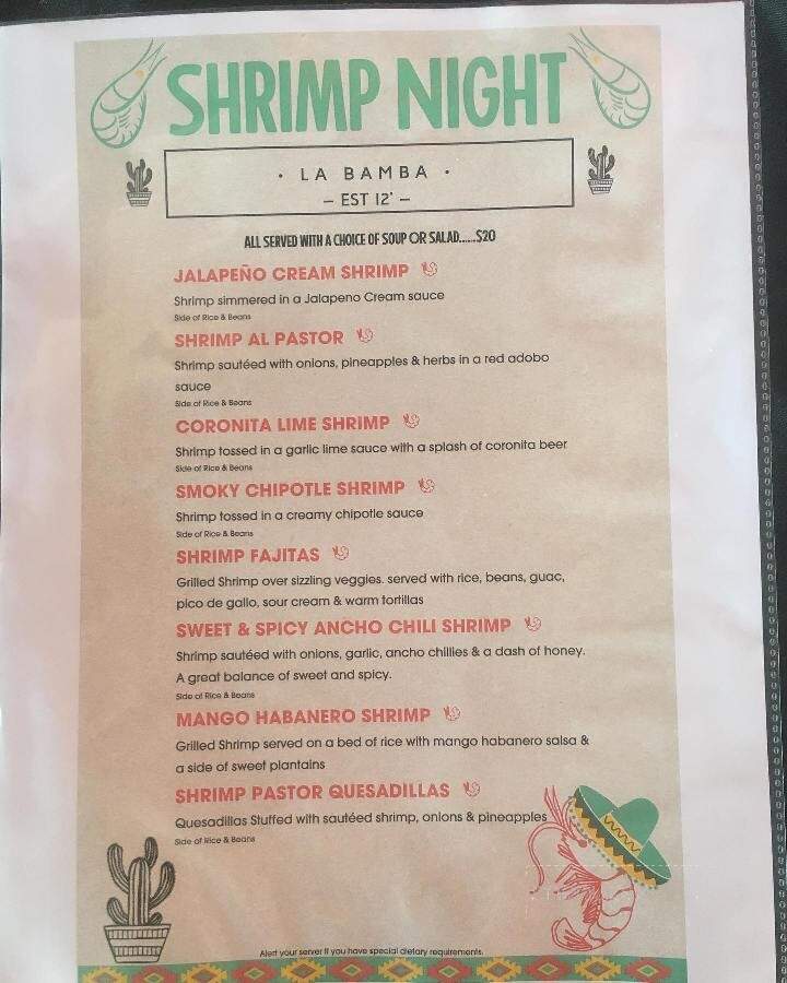 La Bamba - Long Beach Township, NJ menu_pic