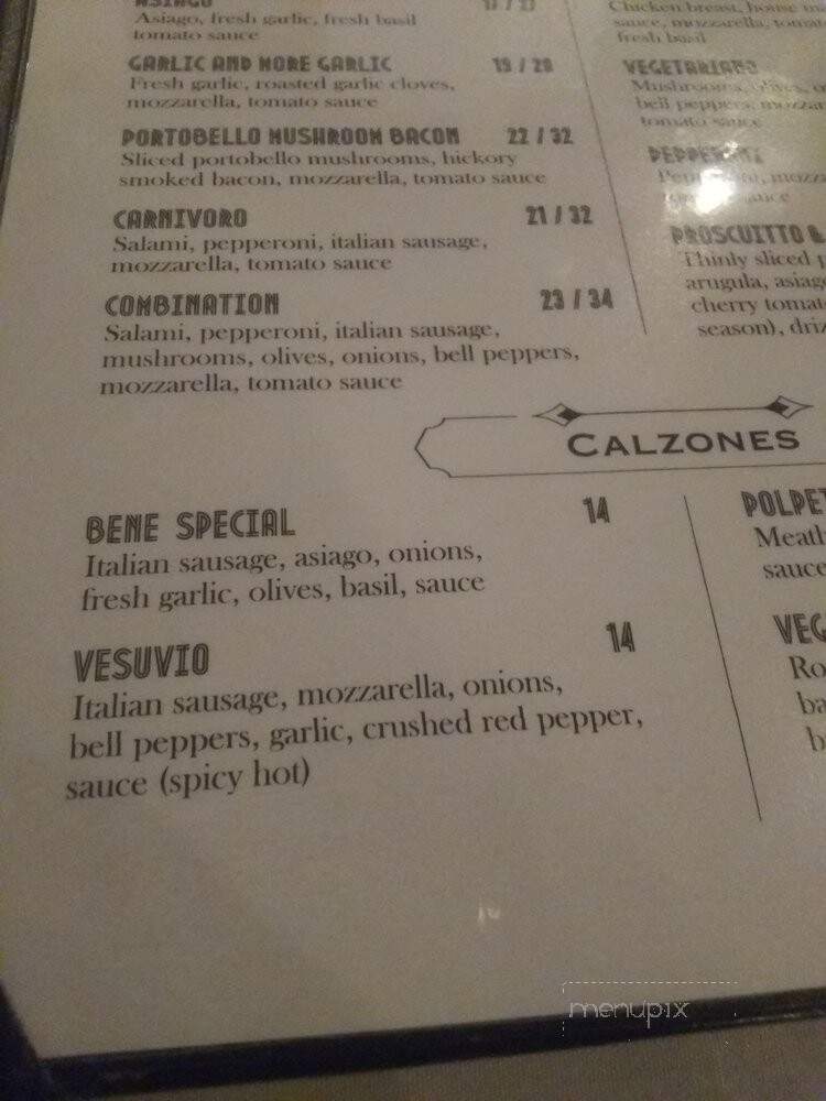 Pizza Bene! - Placerville, CA menu_pic