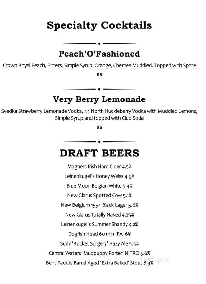 The Livery - Eau Claire, WI menu_pic