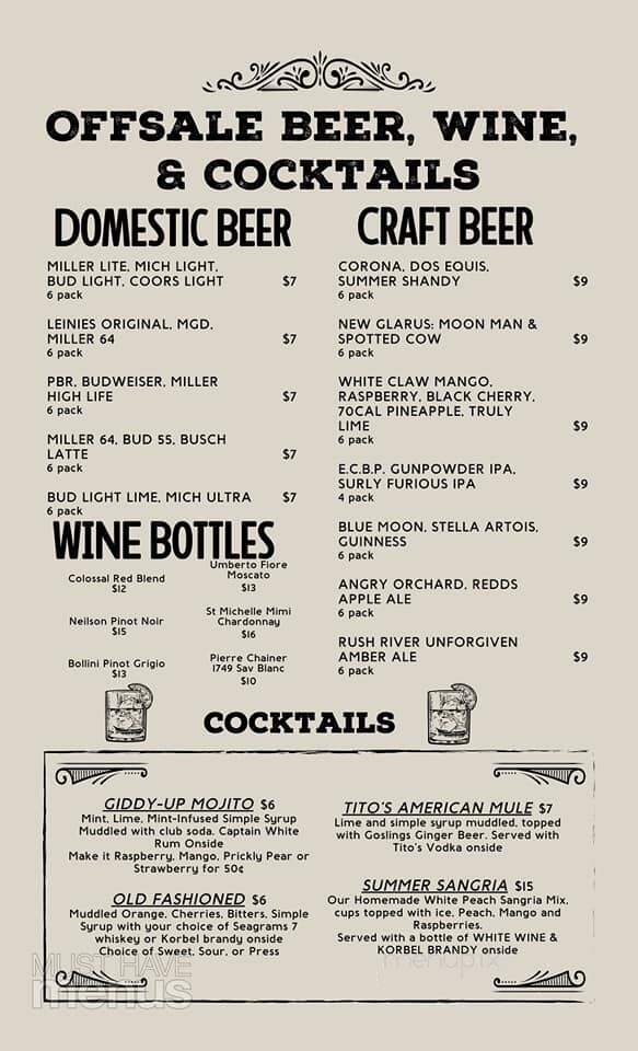 The Livery - Eau Claire, WI menu_pic
