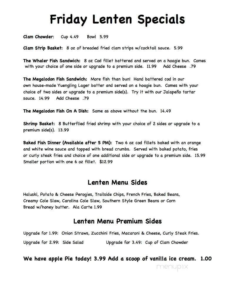 The Trailside - West Newton, PA menu_pic
