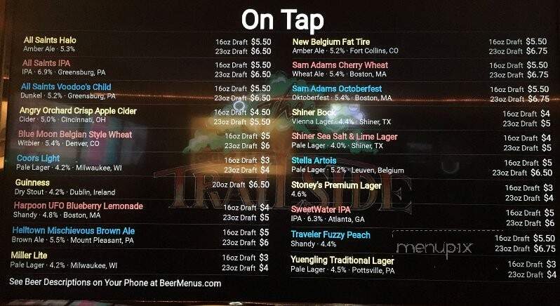 The Trailside - West Newton, PA menu_pic