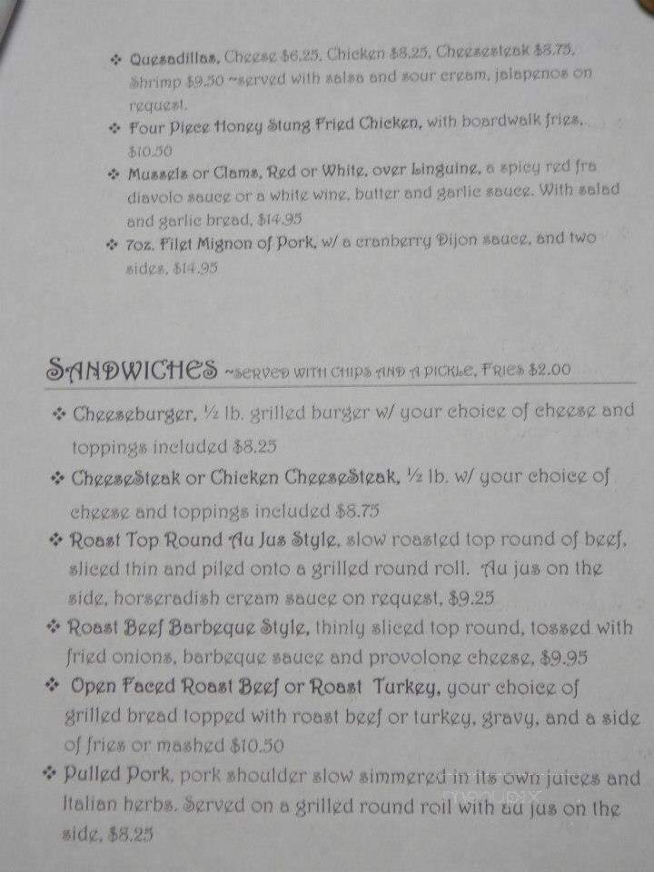 Ron's Crooked Hill Tavern - Pottstown, PA menu_pic