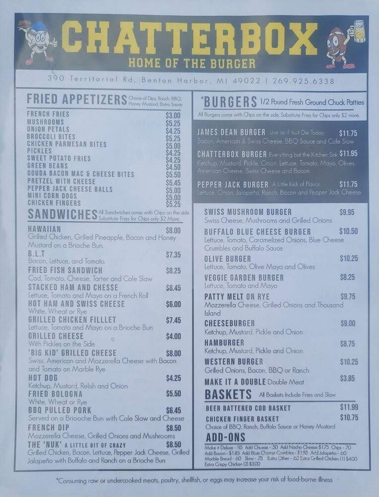 Chatterbox - Benton Harbor, MI menu_pic