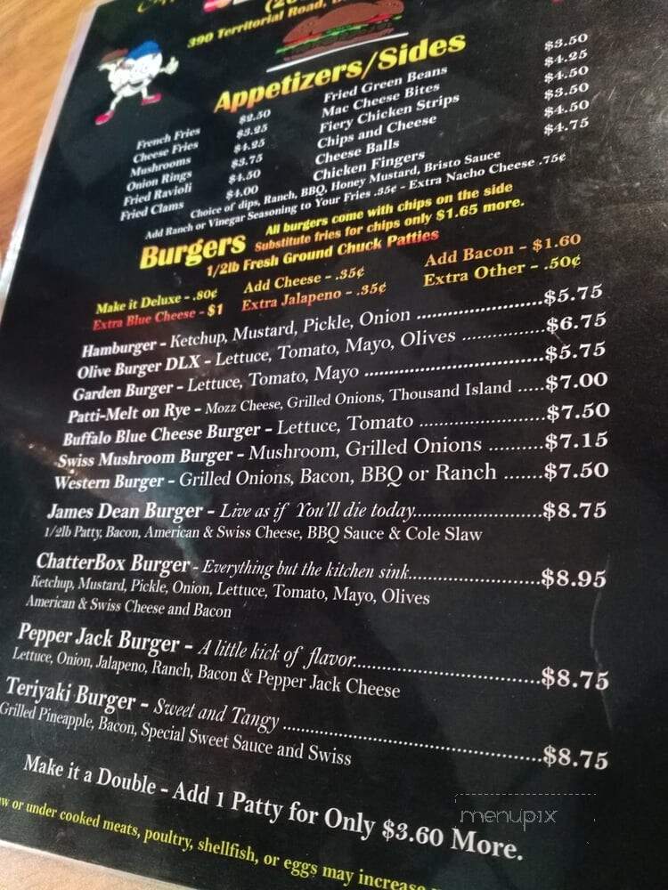Chatterbox - Benton Harbor, MI menu_pic