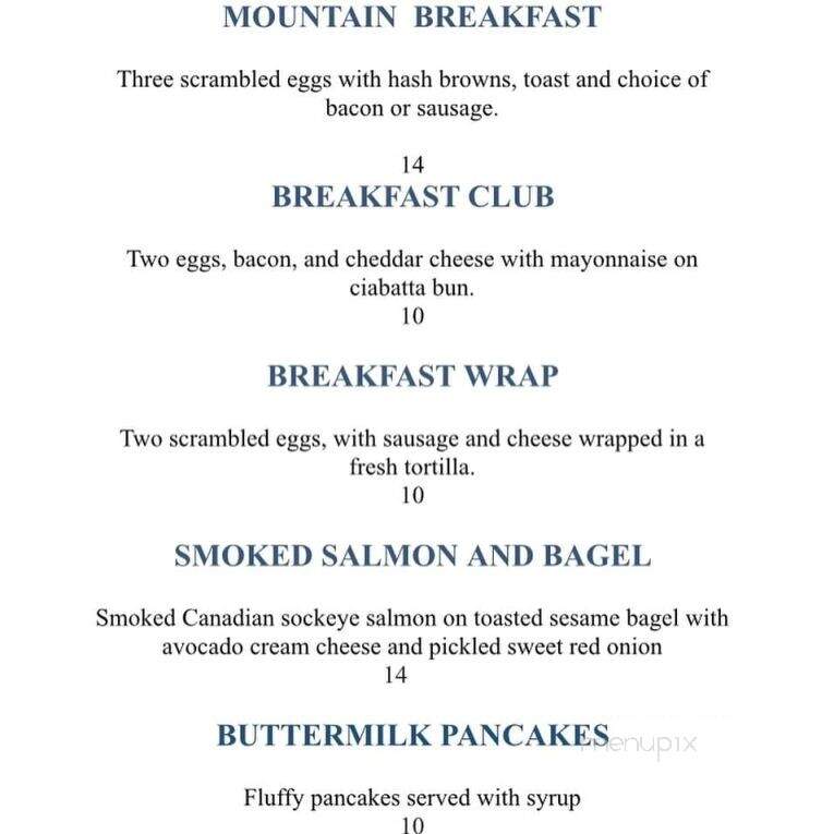 The Hillcrest Dining Room - Revelstoke, BC menu_pic