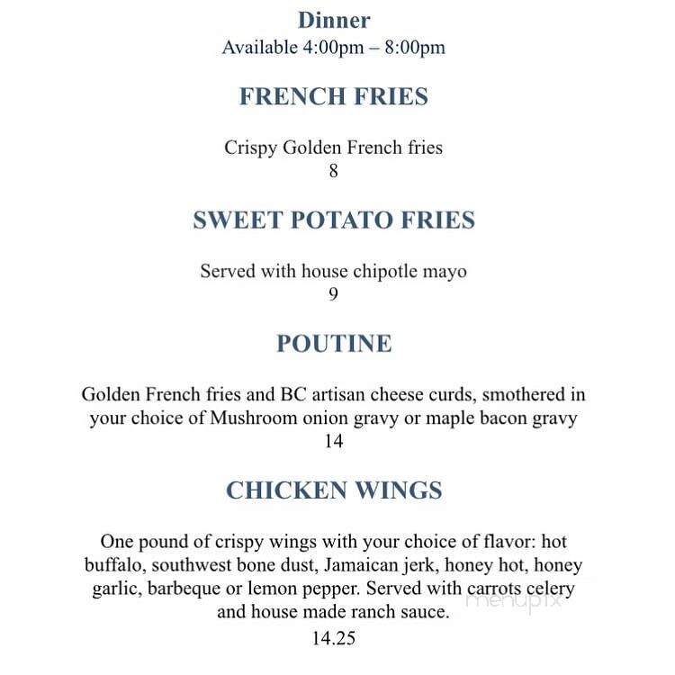 The Hillcrest Dining Room - Revelstoke, BC menu_pic