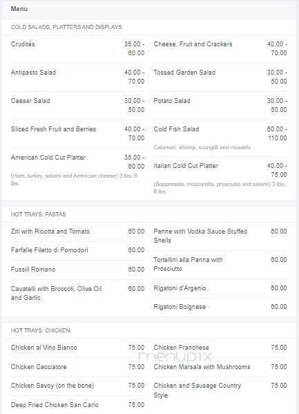 San Carlo Restaurant - Lyndhurst, NJ menu_pic