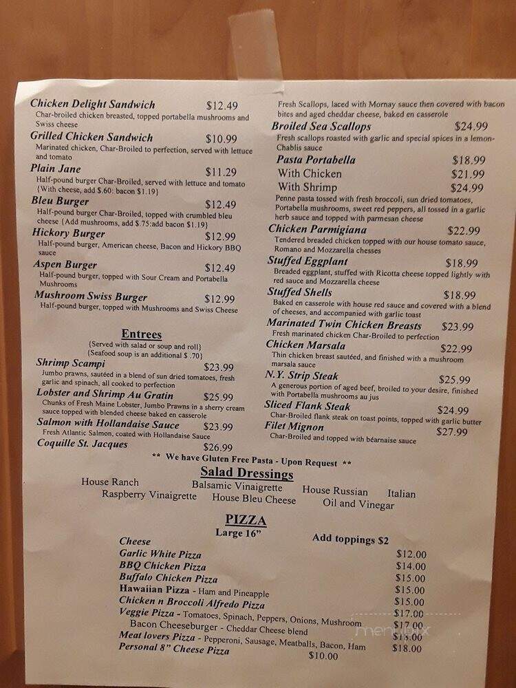 Emeralds Restaurant - Ticonderoga, NY menu_pic