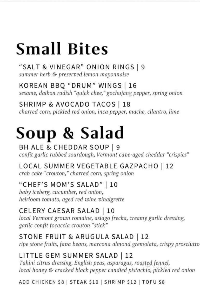 Red Mill Restaurant - Ferrisburgh, VT menu_pic
