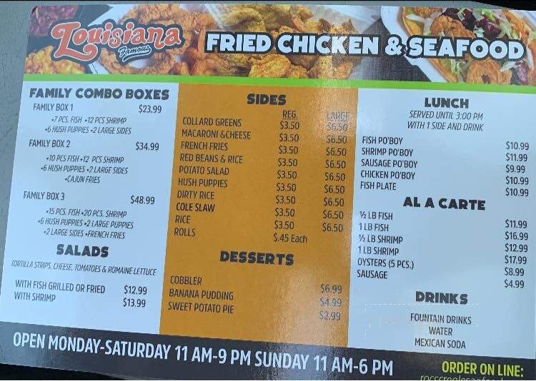 Roc's Creole Seafood - Fontana, CA menu_pic