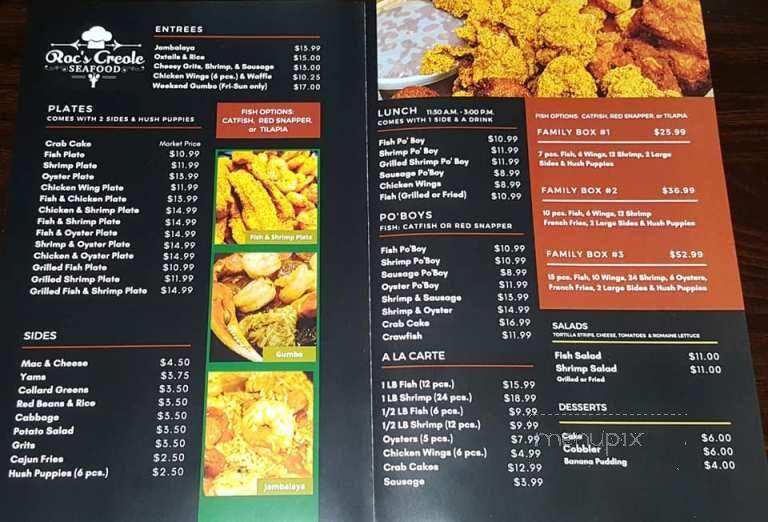 Roc's Creole Seafood - Fontana, CA menu_pic