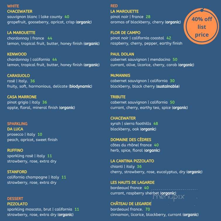 One 11 Kitchen & Bar - Nevada City, CA menu_pic