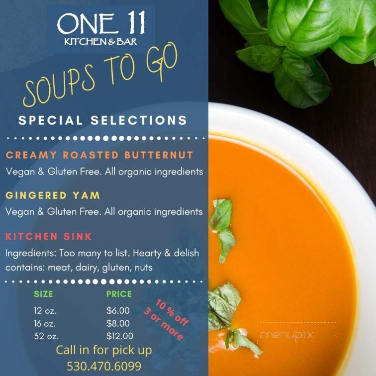 One 11 Kitchen & Bar - Nevada City, CA menu_pic