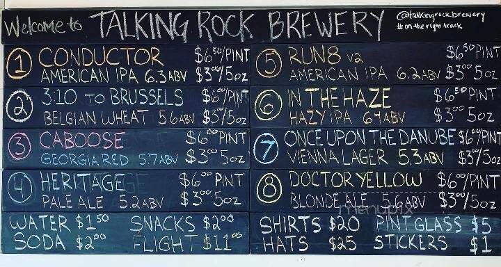 Talking Rock Brewery - Talking Rock, GA menu_pic