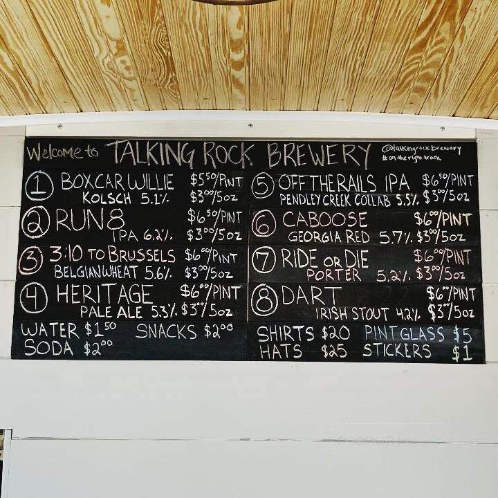 Talking Rock Brewery - Talking Rock, GA menu_pic