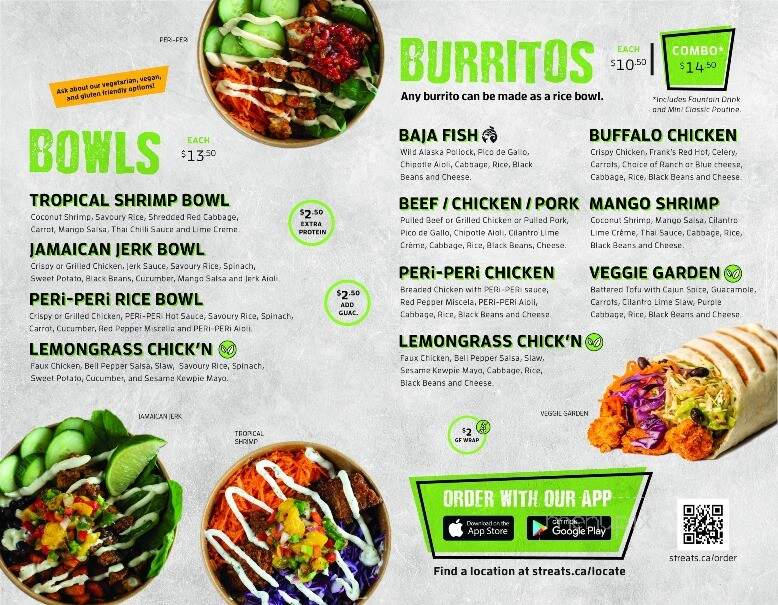 Streats - Lethbridge, AB menu_pic