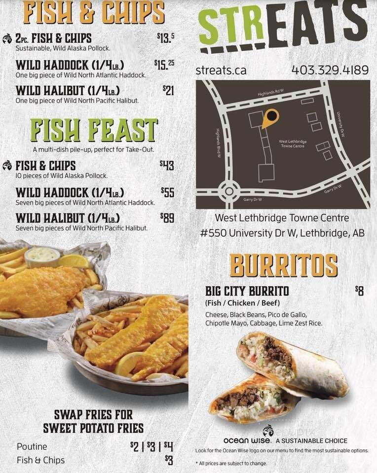 Streats - Lethbridge, AB menu_pic