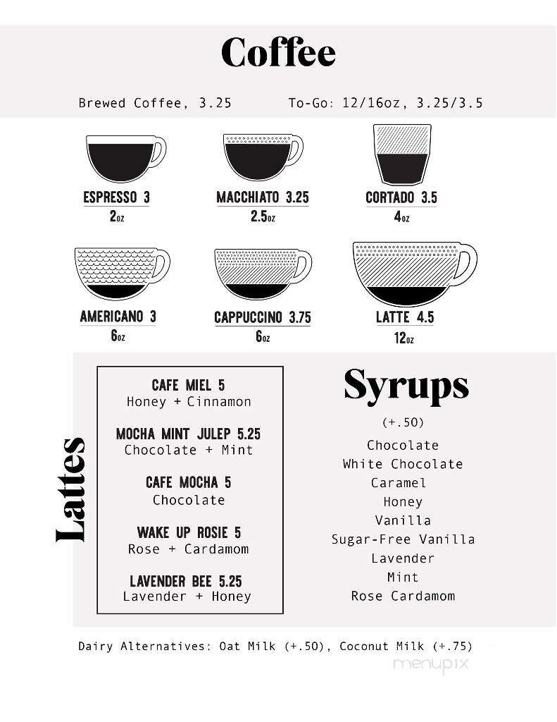 KIN Coffee and Craft House - Holland, MI menu_pic