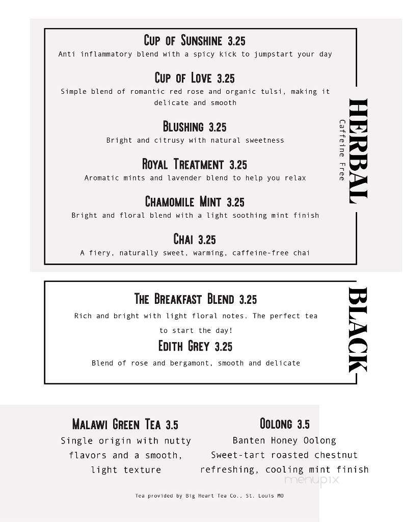 KIN Coffee and Craft House - Holland, MI menu_pic