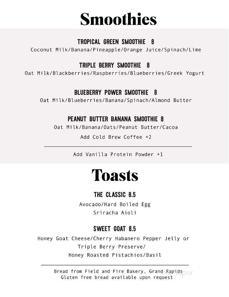 KIN Coffee and Craft House - Holland, MI menu_pic