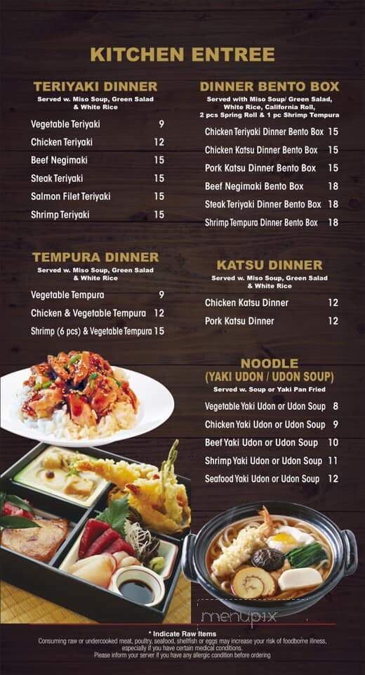 Fuji Hibachi & Sushi - Monroe, MI menu_pic